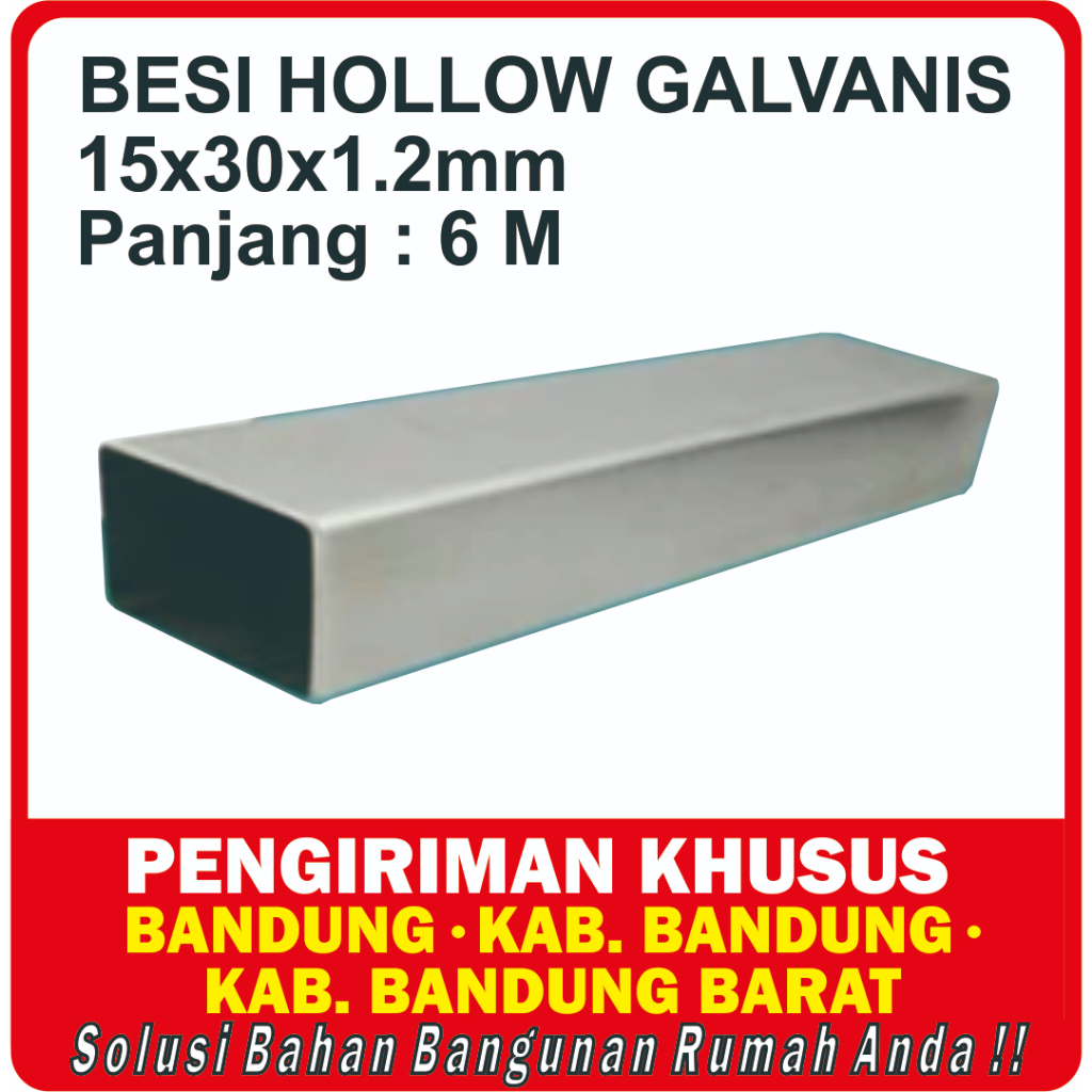 Hollow Galvanis 15 x 30 Besi Hollow Galvanis 15 x30 x 6