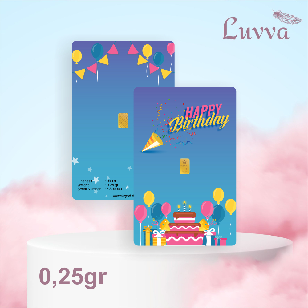Logam Mulia Micro Gold Star Gold Birthday Series 0.25gr