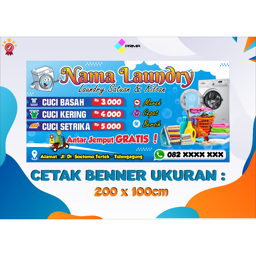 SPANDUK BANNER LAUNDRY / SPANDUK LAUNDRY / DEKORASI TOKO LAUNDRY