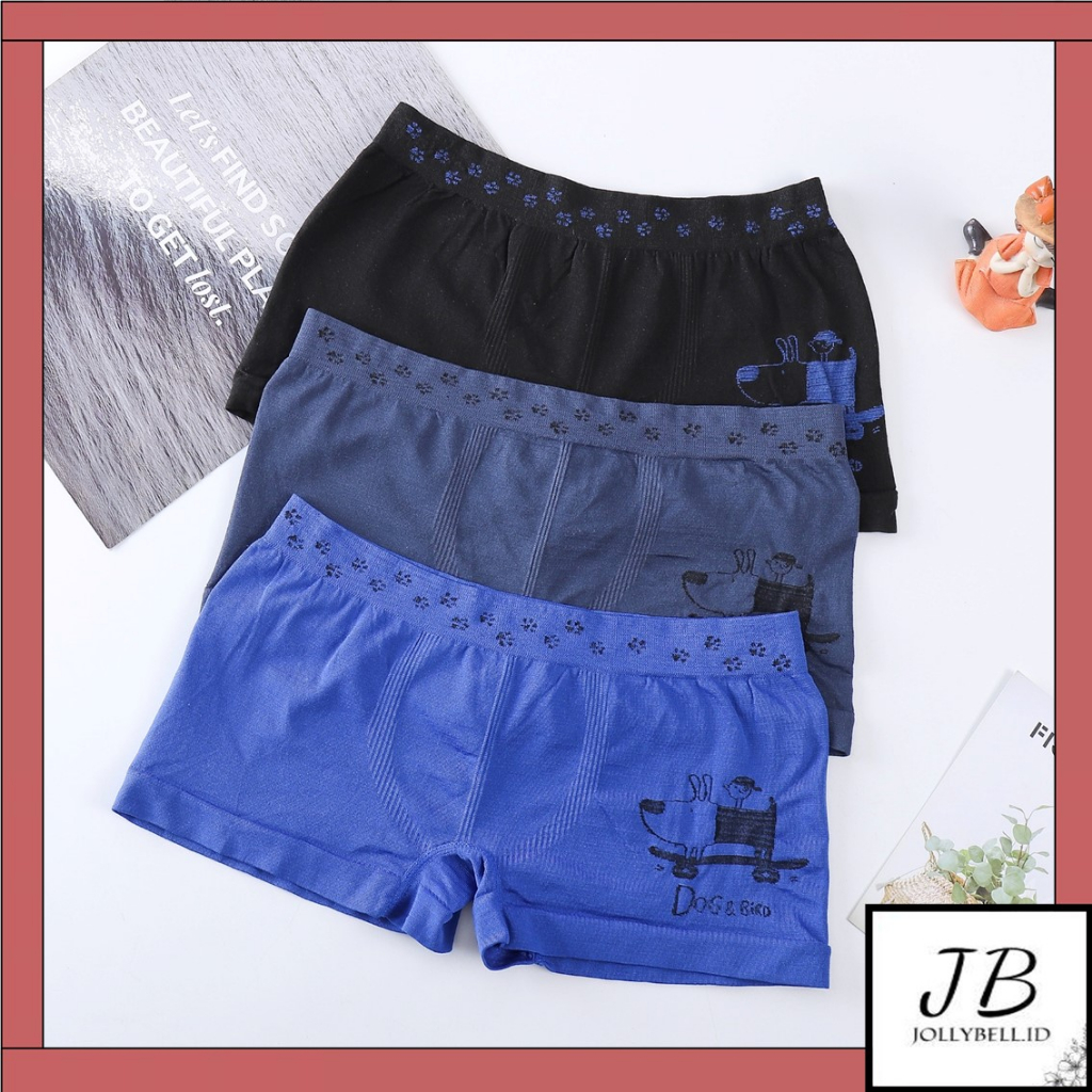 •Jollybell.id•BX1389 Boxer Anak Laki-Laki Motif Kartun Celana Dalam Bahan Katun Motif Doggy Anjing S