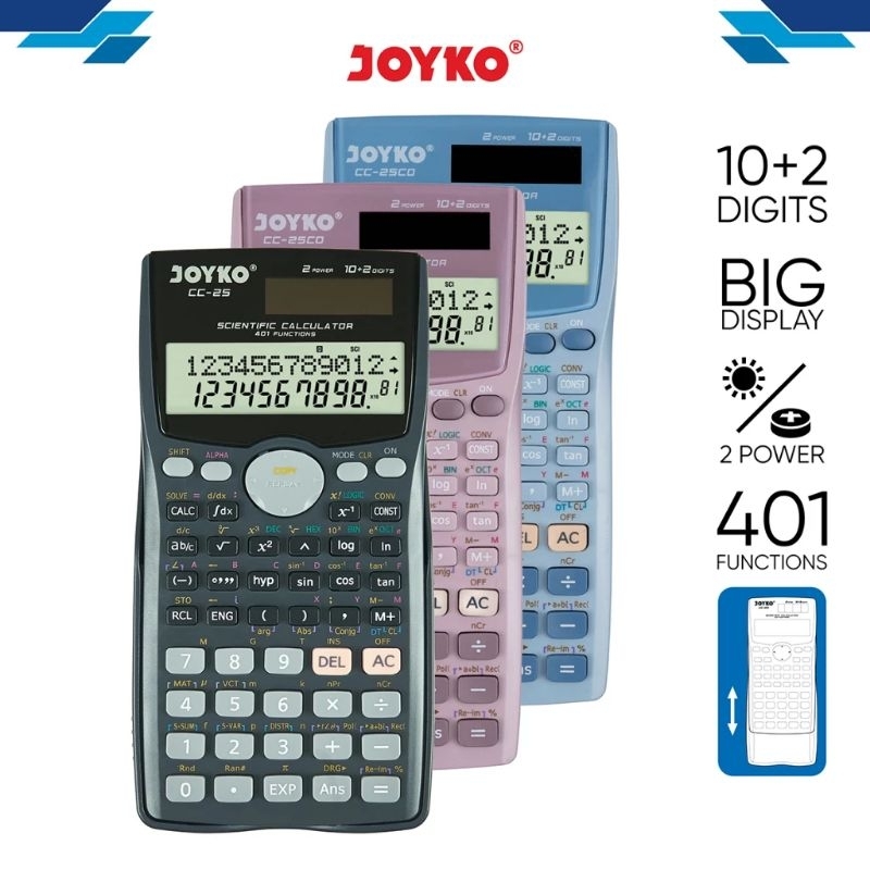 

Calculator / Kalkulator / Scientific 401 Functions / JOYKO CC-25 / CC-25CO
