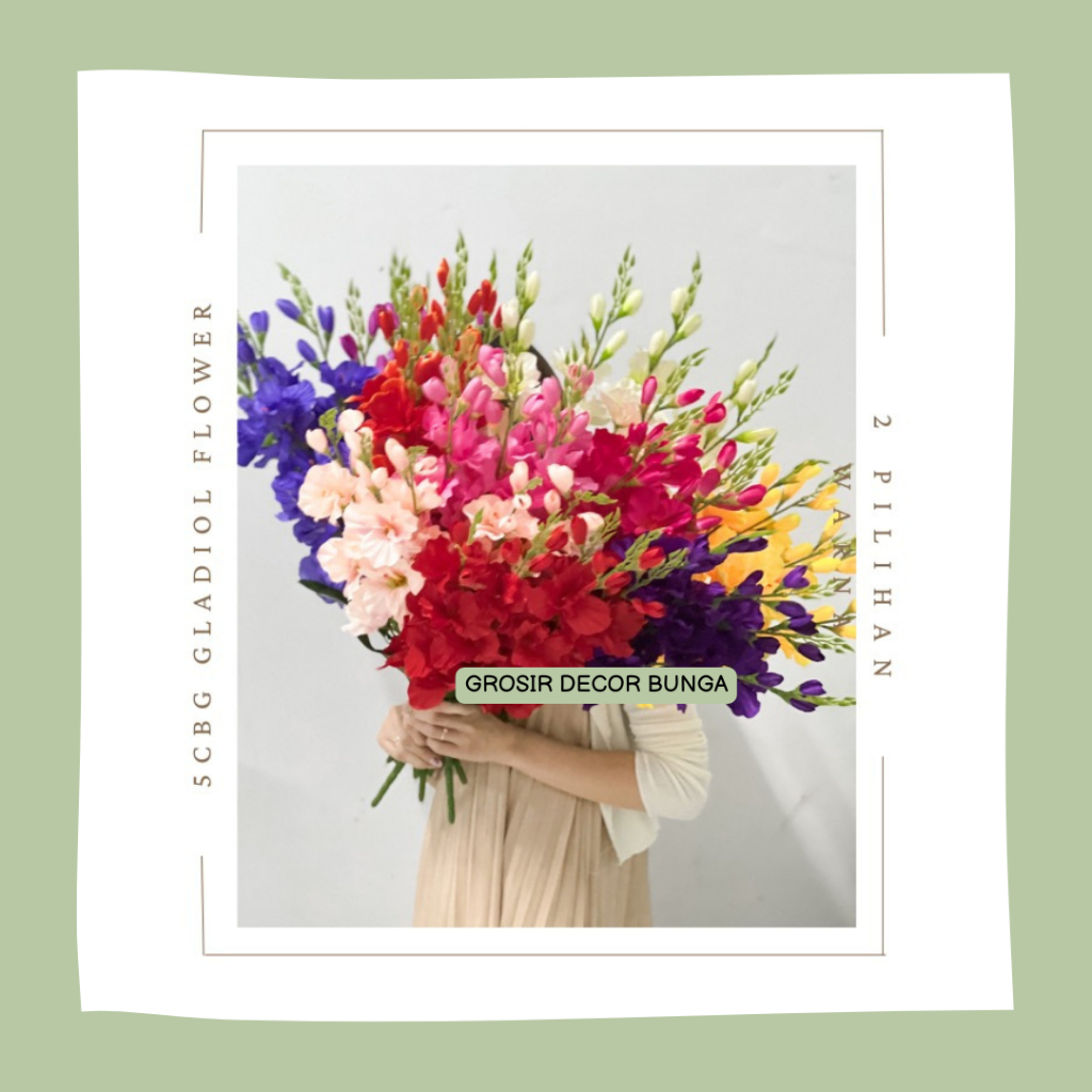 TT 5 CBG BUNGA GLADIOL FLOWER Artificial 65 cm/ Bunga Palsu/ Bunga Plastik/ Bunga Kain/ Bunga Dekora