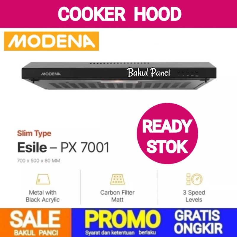 MODENA COOKER SLIM HOOD PX 7001 70cm ESILE - ALAT PENGHISAP ASAP DAPUR