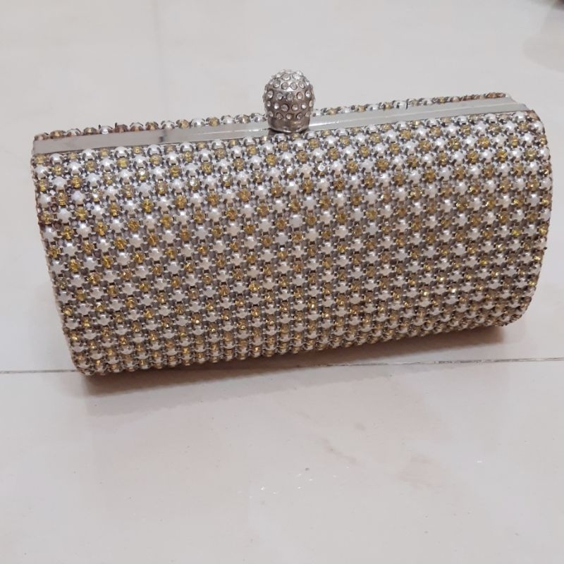 TAS CLUTCH PESTA WANITA NEW LOOK KRISTAL MUTIARA