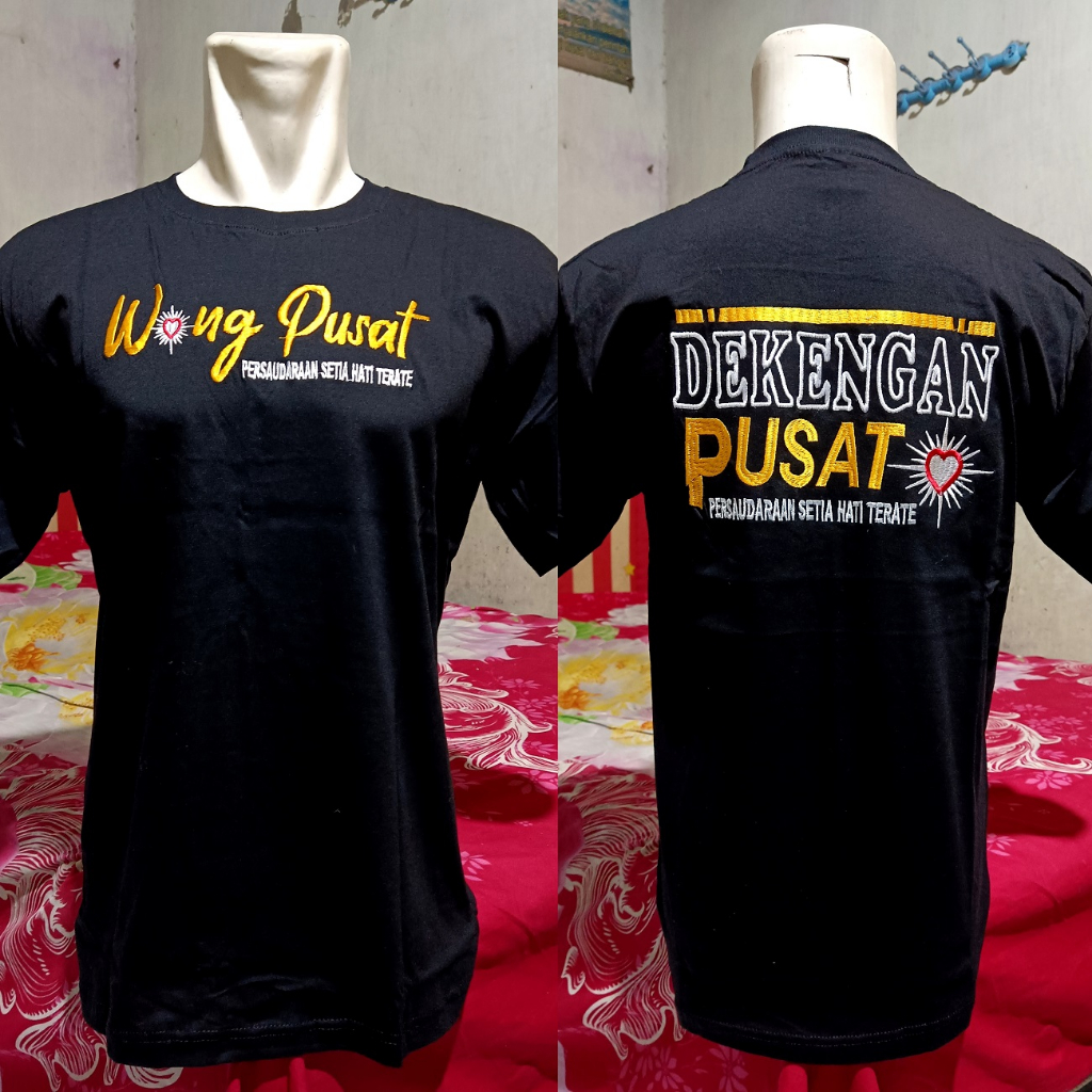 Kaos Bordir PSHT Katun Carded HNF Motif Dekengan Pusat Madiun - Baju SH Terate Distro Keren