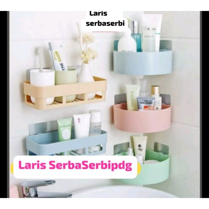 Rak Tempel Dinding Keramik Serbaguna/Untuk Kamar Mandi, Dapur dan Kamar Tidur dll