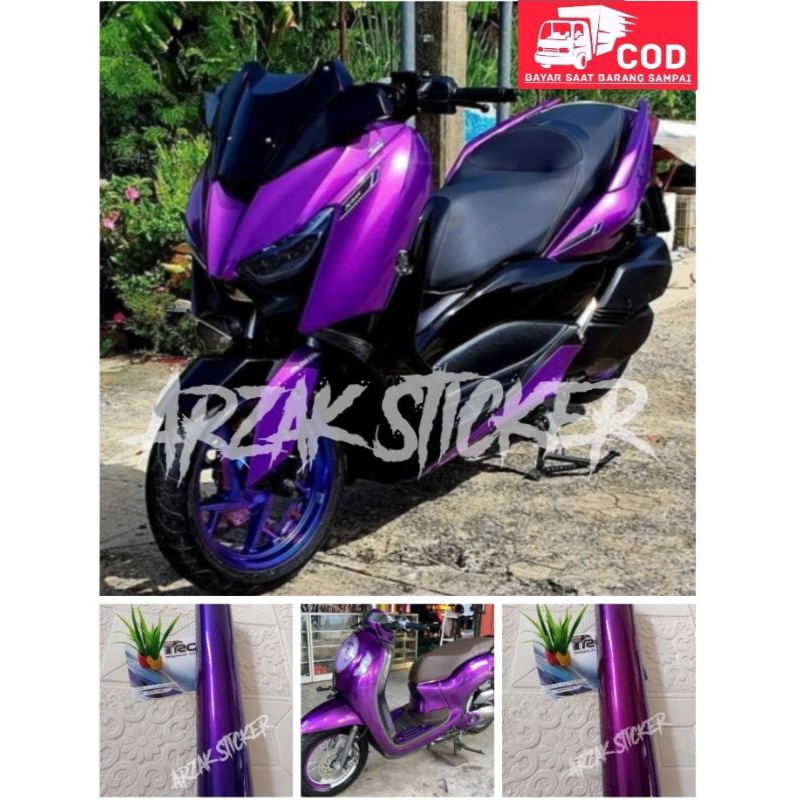 sticker ungu metalic candy/ungu candy/skotlet ungu candy/sticker motor ungu