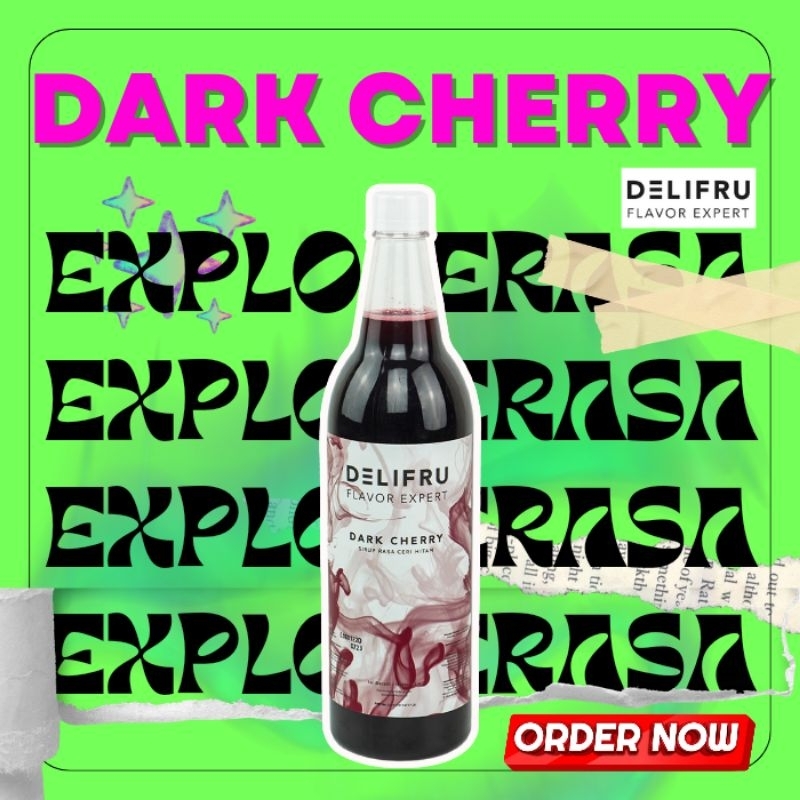 

Delifru syrup rasa dark cherry isi 1 liter