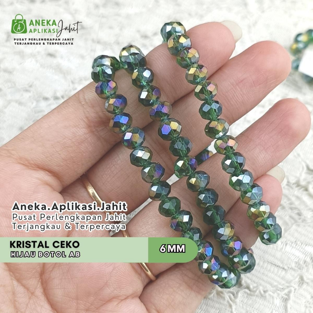[2/2] KRISTAL CEKO BAKPAU  6 MM / KRISTAL JAHIT CEKO BAKPAU 6 MM