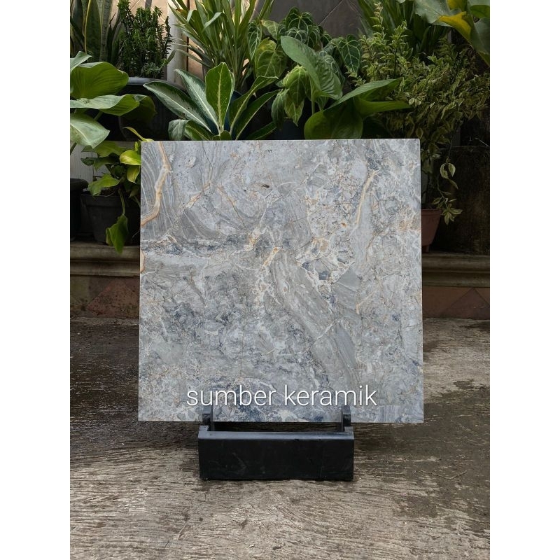 Granite lantai 60x60 Gin dark grey / Garuda tile / Glazed Polished