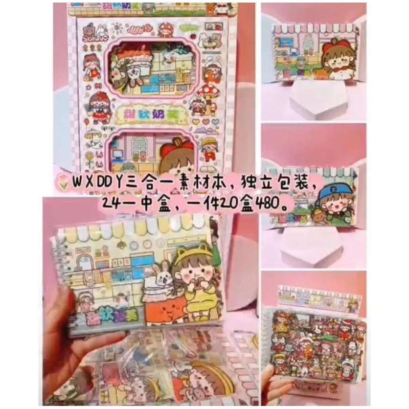 

Stiker buku spiral karakter 2D momo/Nono korean cute viral