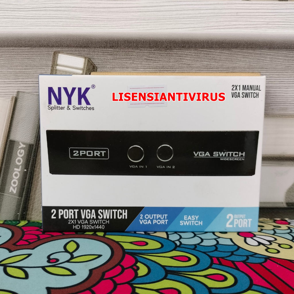 VGA Switch VGA HUB NYK 2.0 Switch Printer 1-2 port untuk 2pc 1 monitor