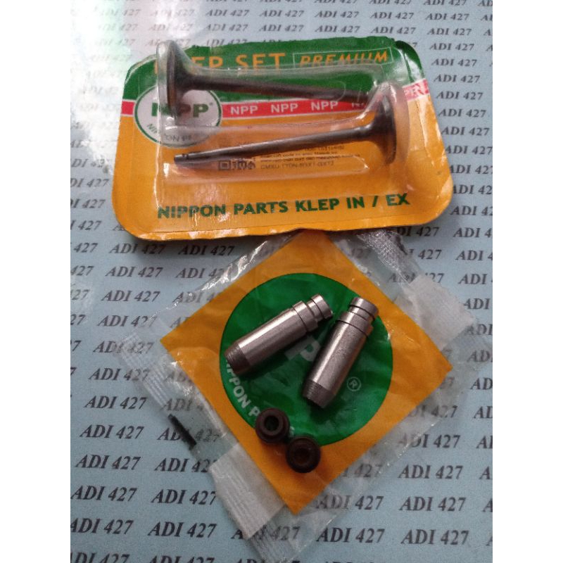 KLEP BLITZ /PAYUNG KLEP SET IN/EX+BOS(BOTOL) KLEP+KARET SEAL/SIL KLEP KAWASAKI BLITZ R/JOY 125 EDGE 