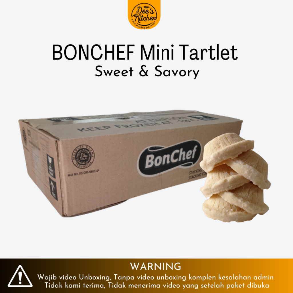 

Bonchef Tartlet sweet/Tartlet Savoury/kulit pie 13gr (10pcs) - Frozen