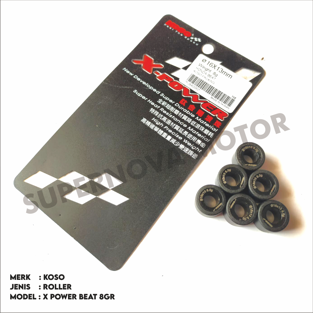 ROLLER ROLLER SET KOSO X POWER RACING HONDA BEAT SCOOPY SPACY KARBU LAMA  BERAT 7GR 8GR 9GR MADE IN 
