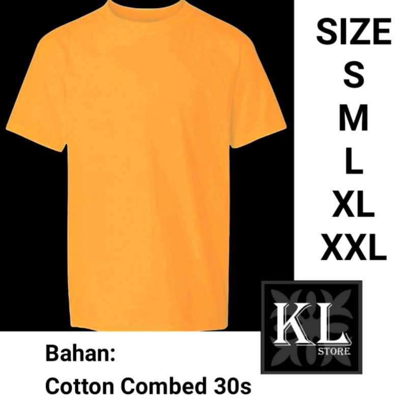 kaos polos unisex Oren // Kaos oblong polos t-shirt lengan pendek