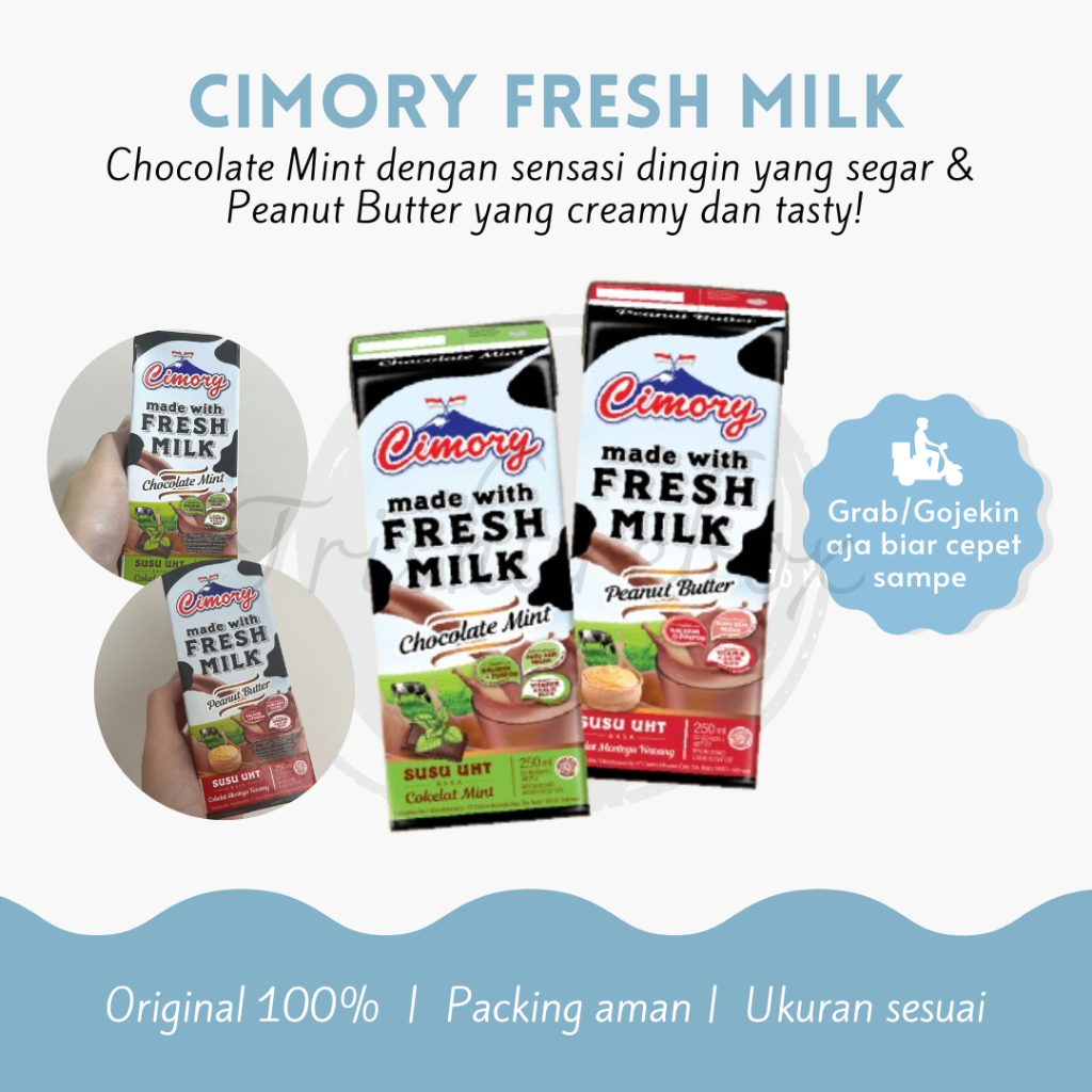 

Varian Baru Susu Cimory Fresh Milk Chocolate Mint Peanut Butter Marie Regal Matcha Sea Salt Tiramisu Salted Caramel Susu Kotak Rasa Coklat dan Selai Kacang 250 ml