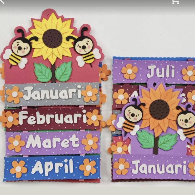hiasan kelas TK nama bulan
