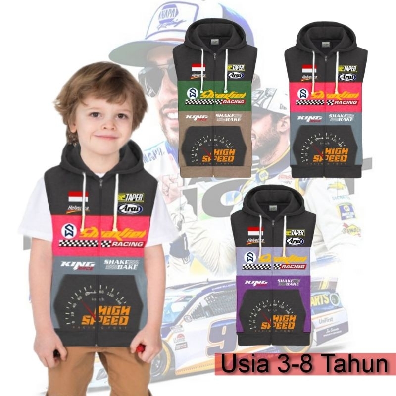 Jaket Vest Racing Anak | Jaket Racing Rompi Anak Ready | Jaket Vest Anak