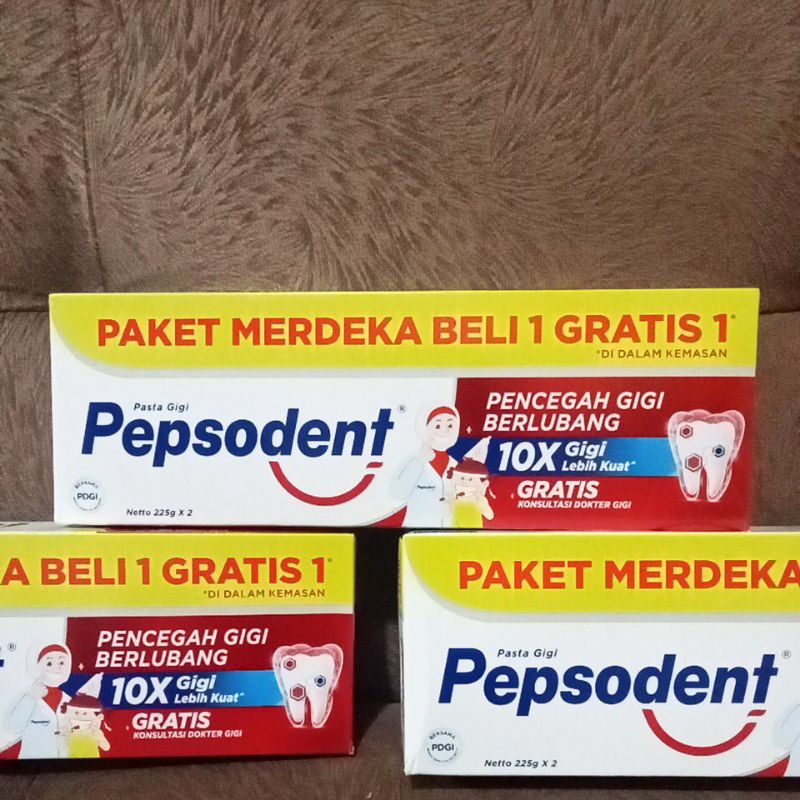 odol Pepsodent 225gr jumbo isi 2pcs