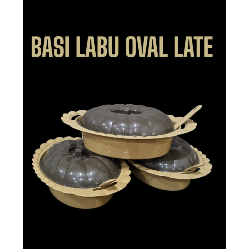 Tempat sayur oval Plastik LATTE dapat entong