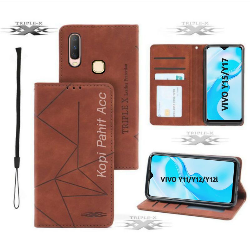 Case Vivo Y12 Y15 Y17 Y12i Y11 1904 1901 1902 V1901A 1906 Flip Cover Wallet Sarung Hp Casing Dompet 