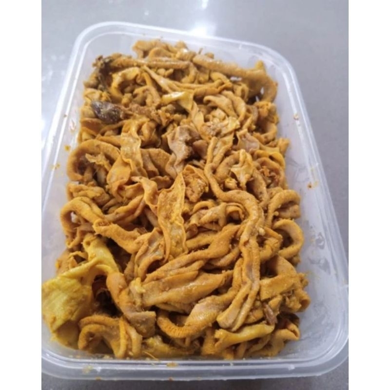 

Kulit ayam bumbu kuning, usus bumbu kuning SIAP GORENG