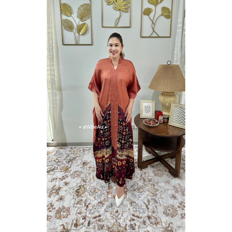 Kaftan nada terracota shvbeau dress shabeau heaven lights wearing klamby