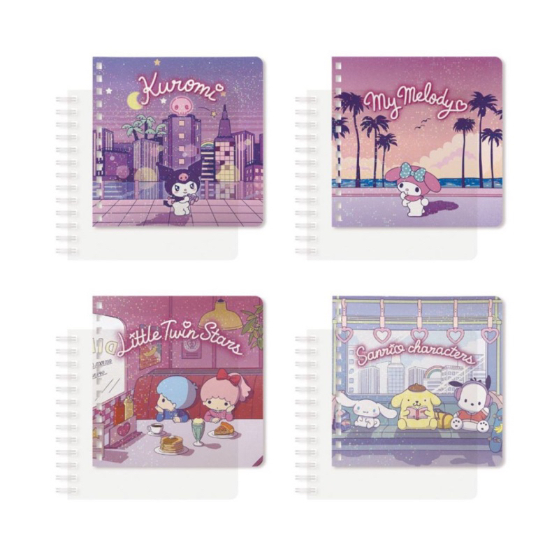 

M-Plan Grid Spring Notebook Sanrio Characters City Pop Kuromi My Melody Little Twin Stars Cinnamoroll Pompompurin Pochacco Buku Tulis Kotak Kotak Limited Edition