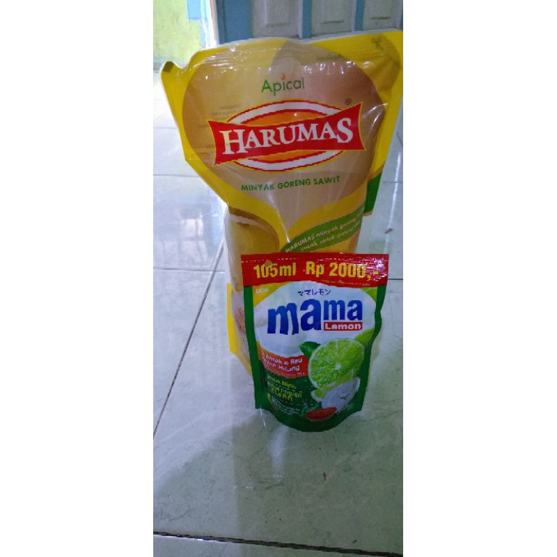 

Minyak Goreng Harumas 1 Liter free Mama Lemon 105 ml