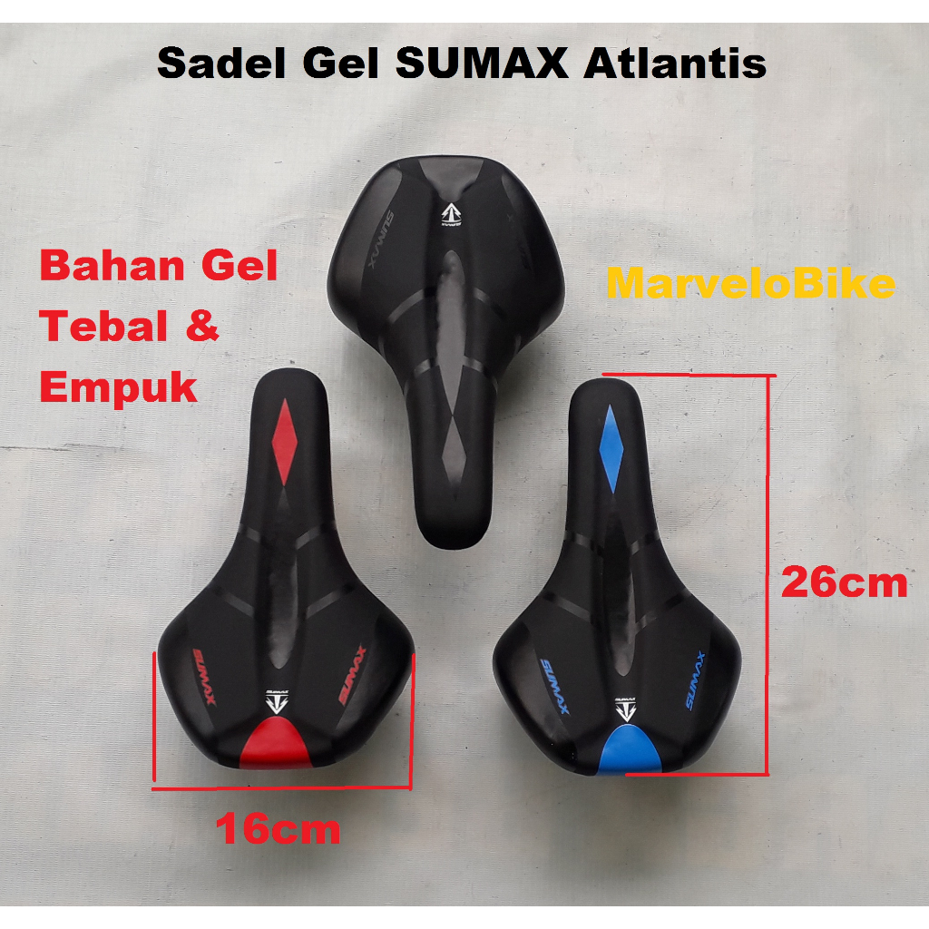 Jok Sadel Gel Sepeda Lipat MTB Fixie Balap Sumax Atlantis