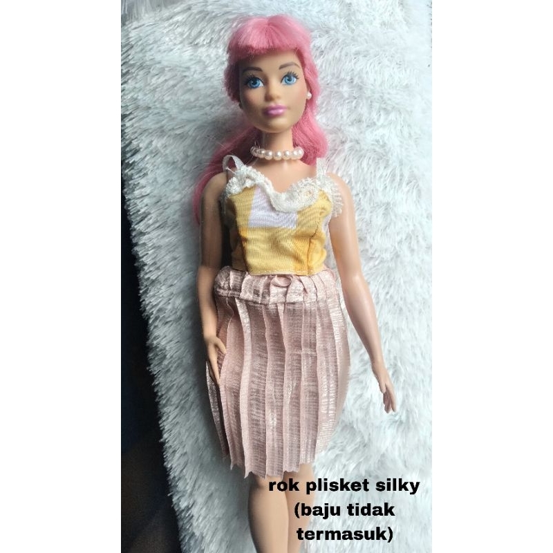 rok plisket boneka barbie curvy/rok plisket silk barbie curvy