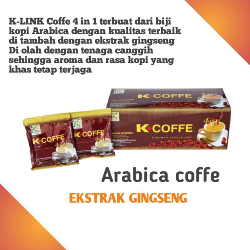 

Coffe Arabica Ekstrak Gingseng |minuman serbuk kopi |K- coffe Original