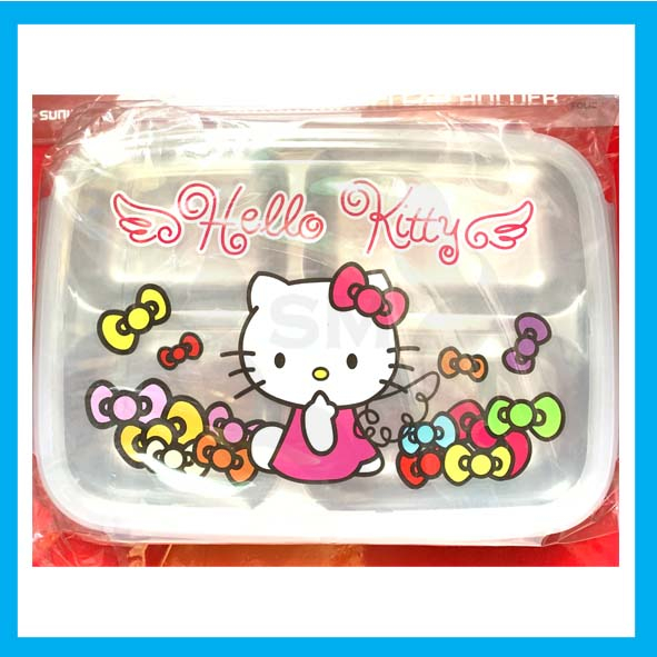 Tempat makan anak tray sekat 4 Hello Kitty 007 / Lunch box aesthetic untuk bekal sekolah anak / Kota