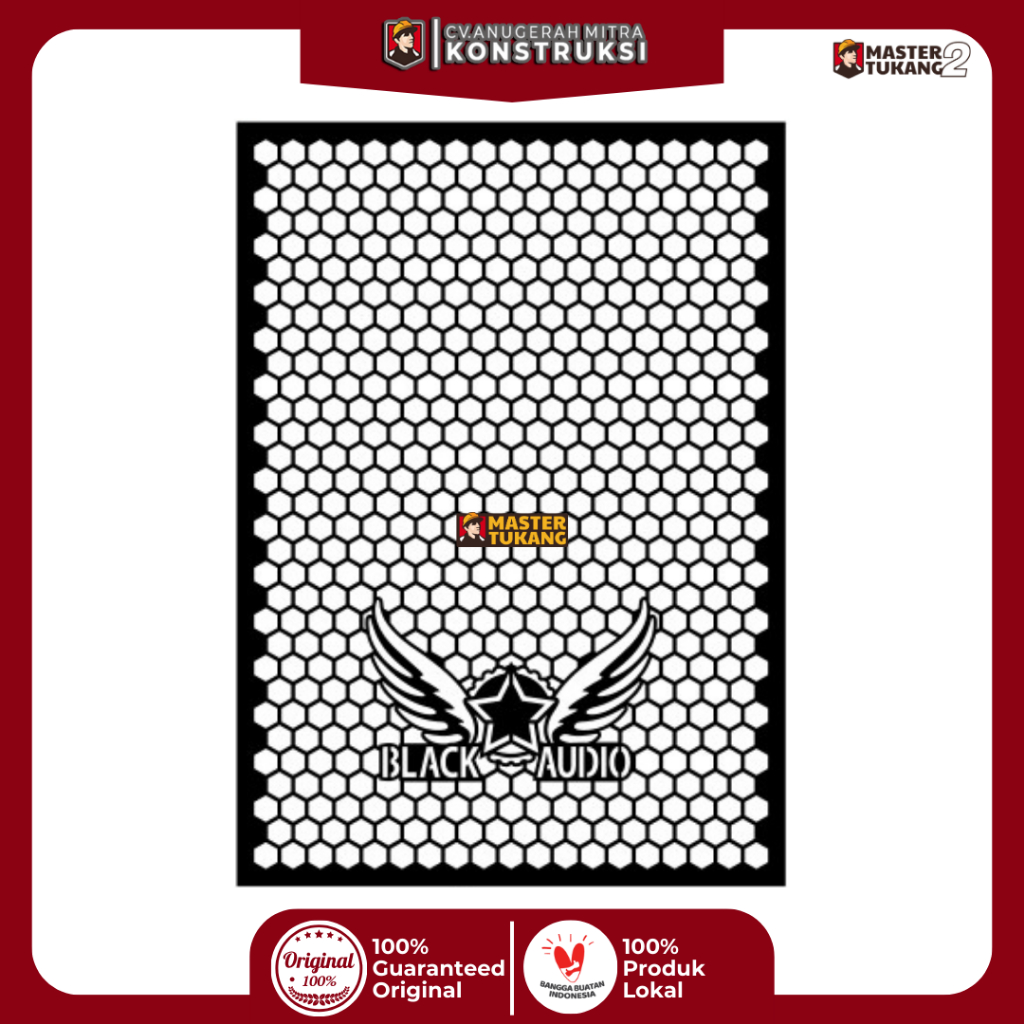 Grill Tutup Box Speaker Sound System Plat Besi Lembaran Lubang Custom - GRATIS DESAIN