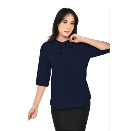 kemeja putih wanita baju atasan blouse /  baju atasan blouse kemeja wanita kerja kantor formal 3/4