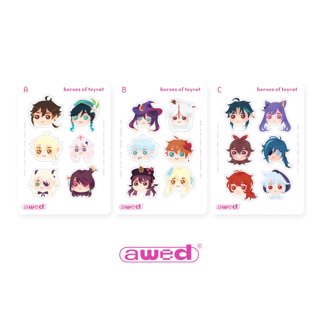 

Genshin Impact Chibi Stickers | AWED WORLD