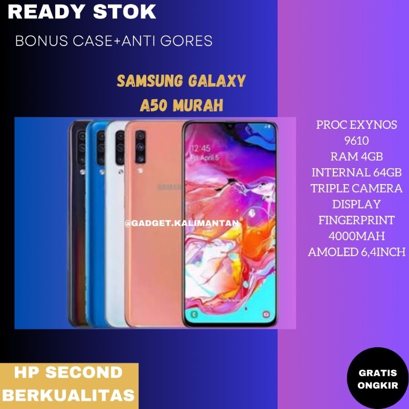 promo Samsung a50 versi ram 6 128gb dan ram 4 64gb hp second rom64gb termurah promo termurah terlari