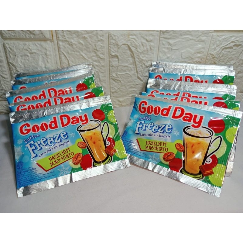 

Good Day Freeze Hazelnut Macchiato 1 Renceng (10 Sachet)