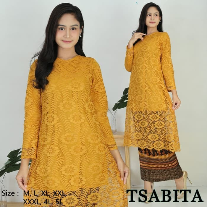 KEBAYA MODERN TUNIK BRUKAT / KEBAYA BROKAT WARNA GOLD/KEBAYA TUNIK BRUKAT JUMBO/ KEBAYA BROKAT KURUN