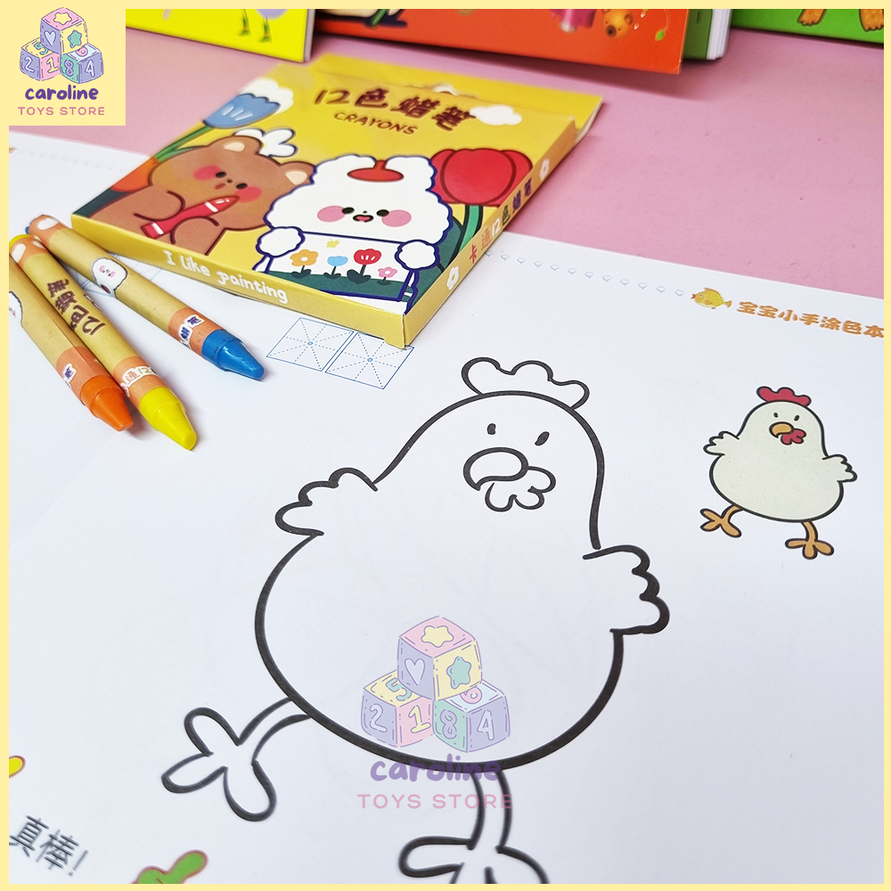 

YUH Buku Mewarnai Anak 2-5 Tahun Isi 3 Buku Free Crayon