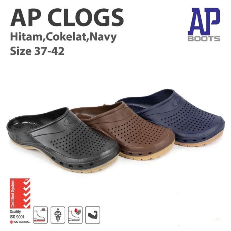 AP BOOTS Sandal slop ap clogs warna-sandal karet anti selip