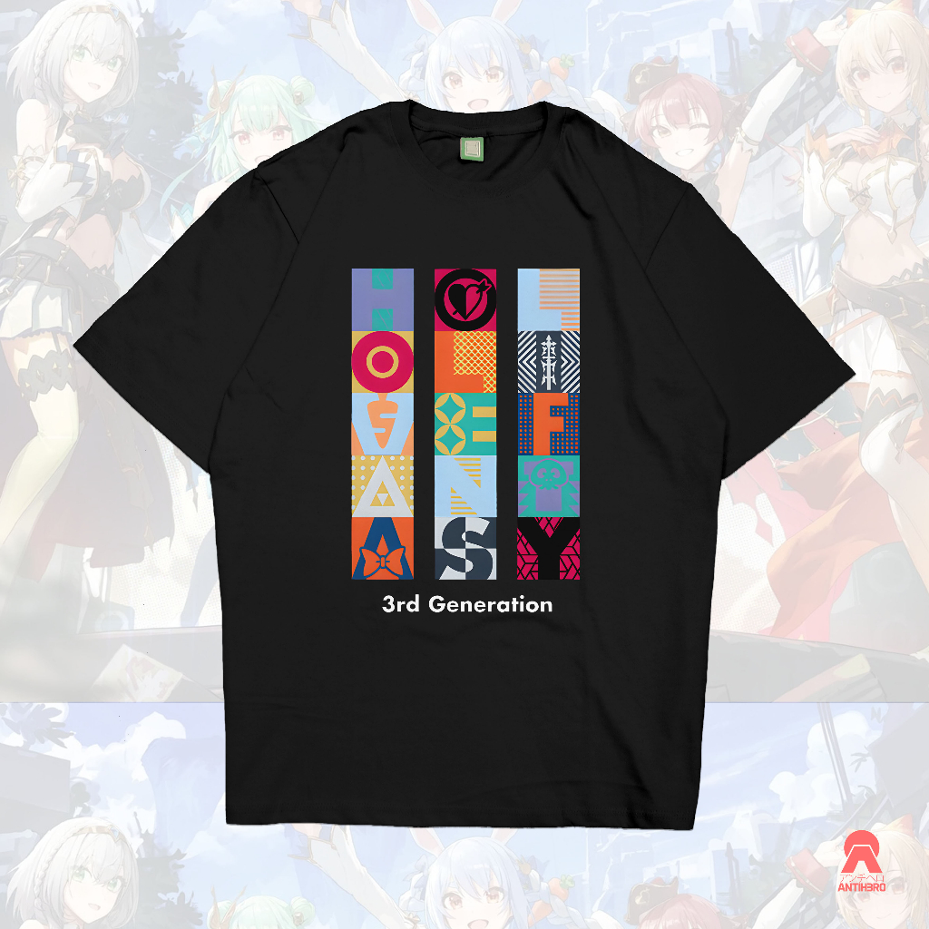 Hololive Fantasy Generation 3 Concert Holo JP Japan Kaos Anime Vtuber T-Shirt Antihero Cloth