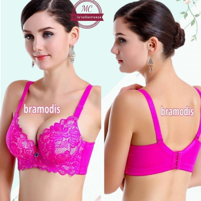 Bh kawat busa super tebal brukat kait 3 size 36-40 cup besar push up bra kawat premium brokat Korean