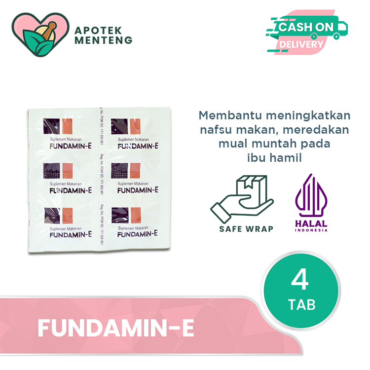 Fundamin-E 4 Tablet - Suplementasi Vitamin B1, B6, B12, dan vitamin E