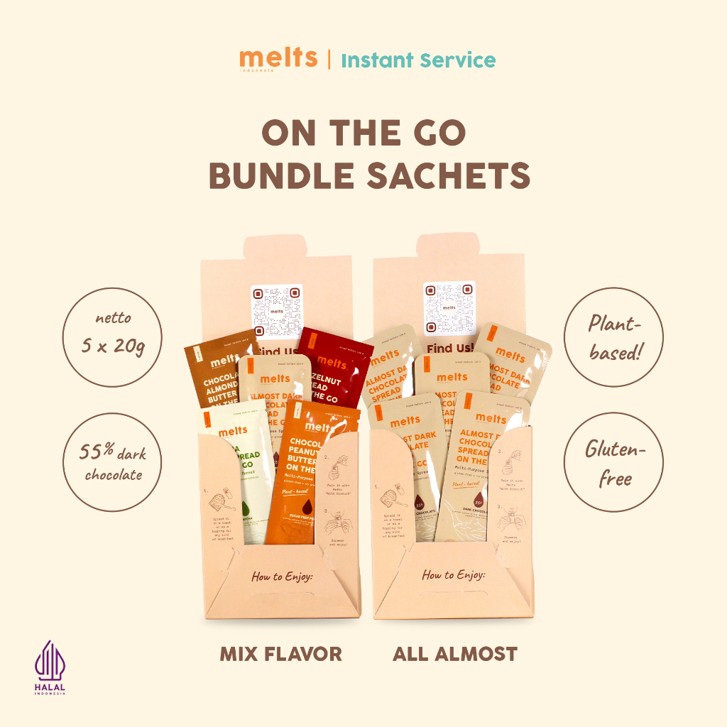 

Instant Service - Melts On The Go - Bundle Sachets 5 Pack (Gluten Free, Vegan)