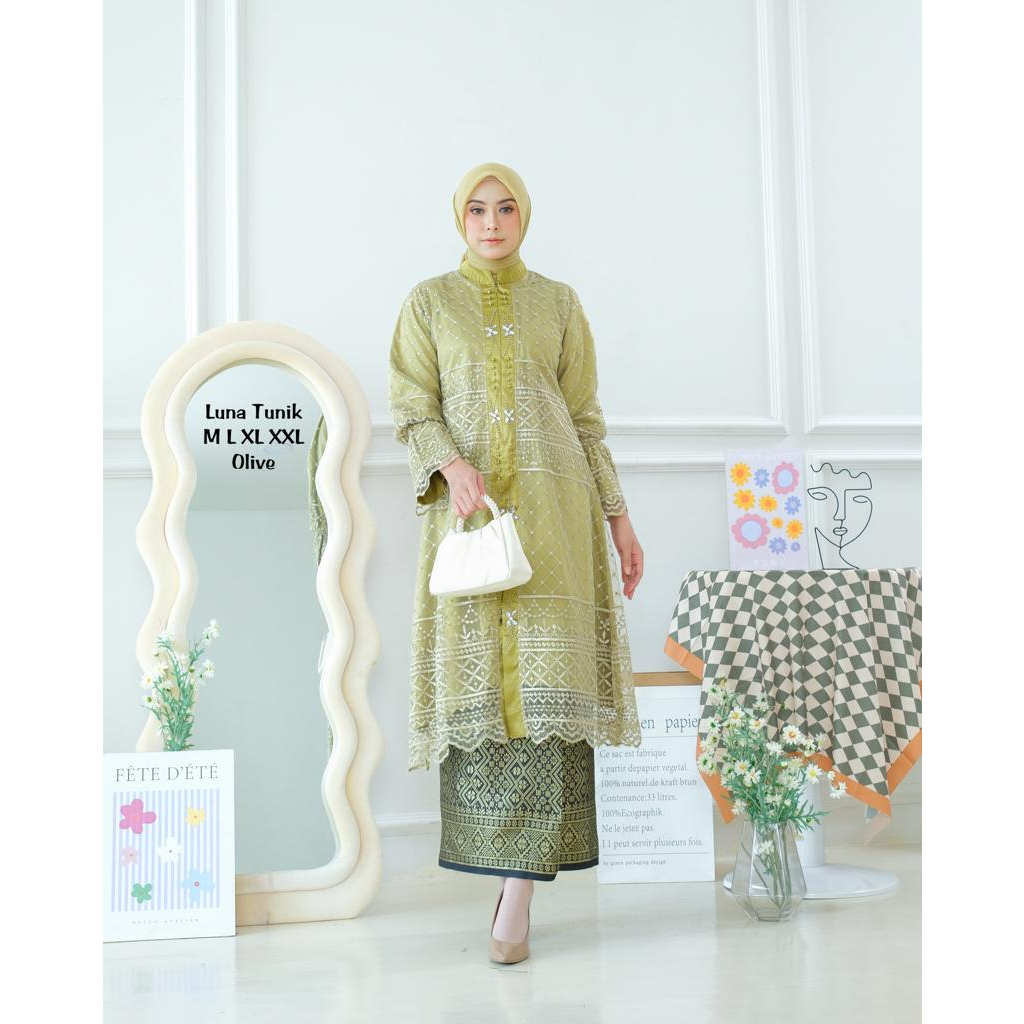 Luna Tunik Model Terbaru Tunik Kondangan Seragaman Pesta New Collection - Khanza Hijab