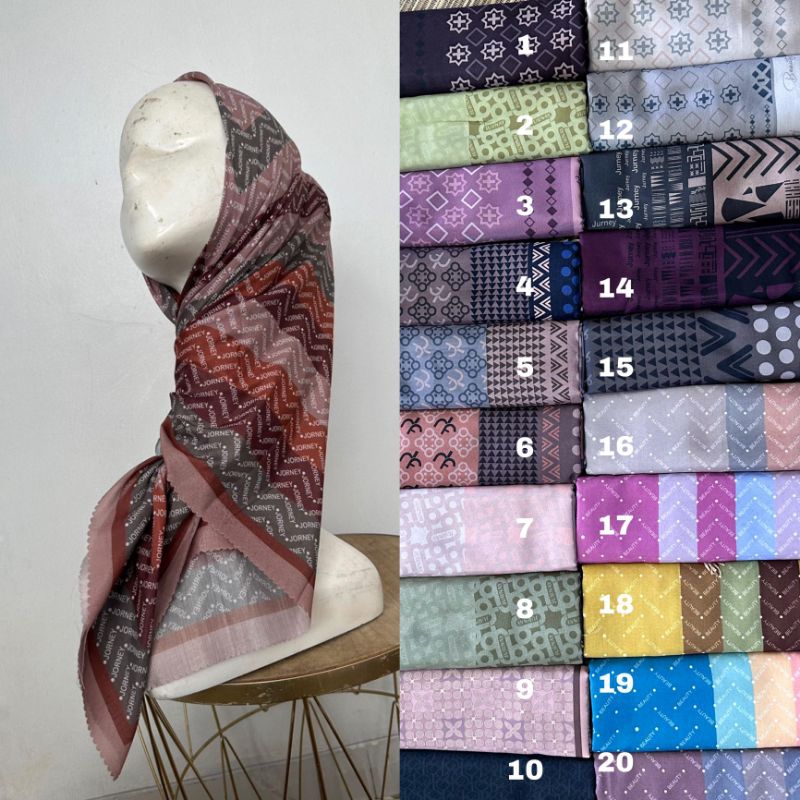 HS Kerudung Voal Motif Terbaru Journey Kw branded Sublime 001| Kerudung Jorney Kw