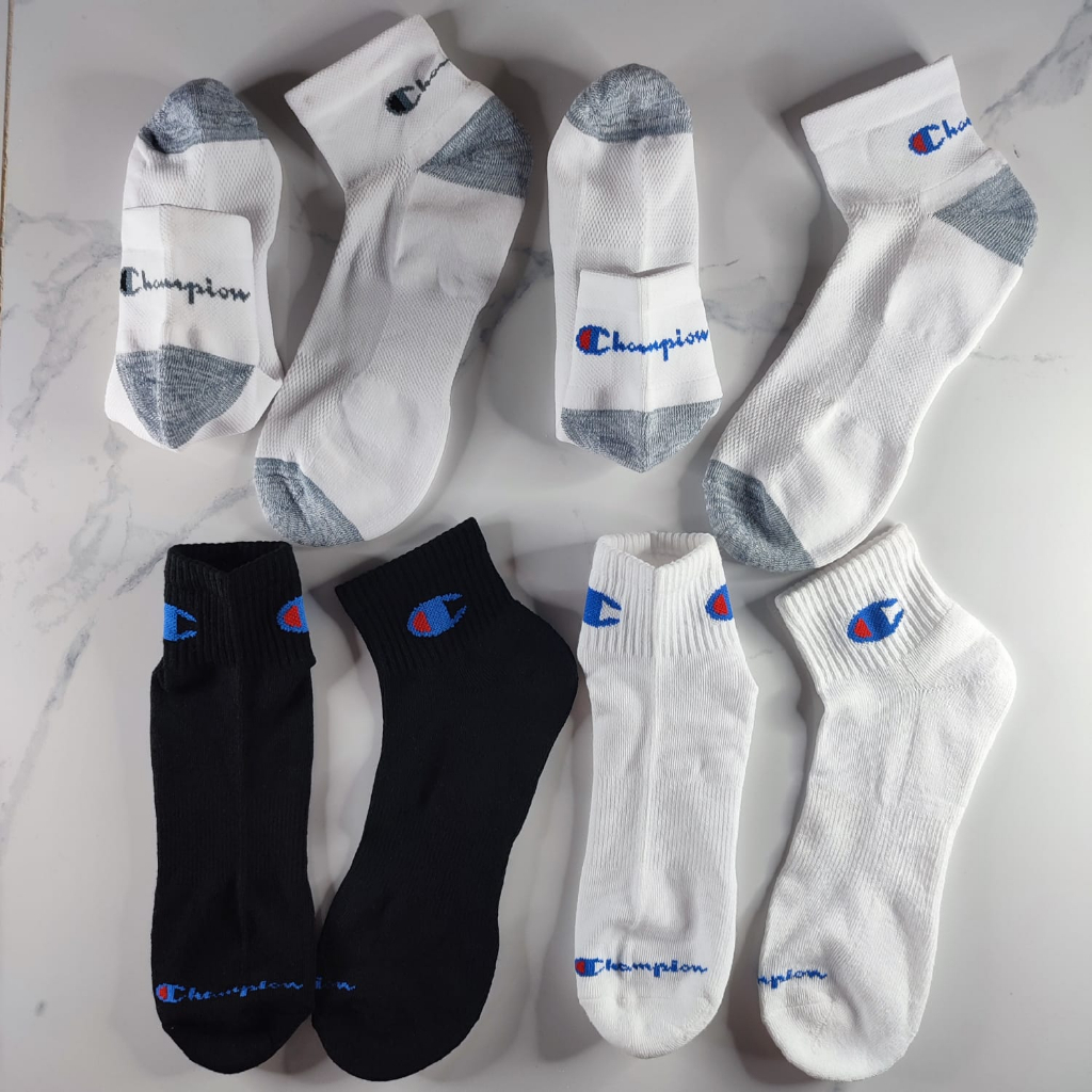 Kaos Kaki CHAMPION Trainer Ankle Socks Towel Bottom Pria Wanita