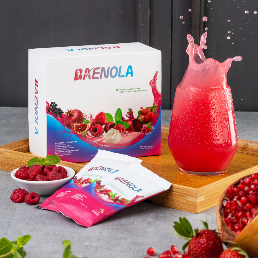 

BAENOLA minuman ekstrak buah Kaya Antioksidan rasa Raspberry (12 Sachet)